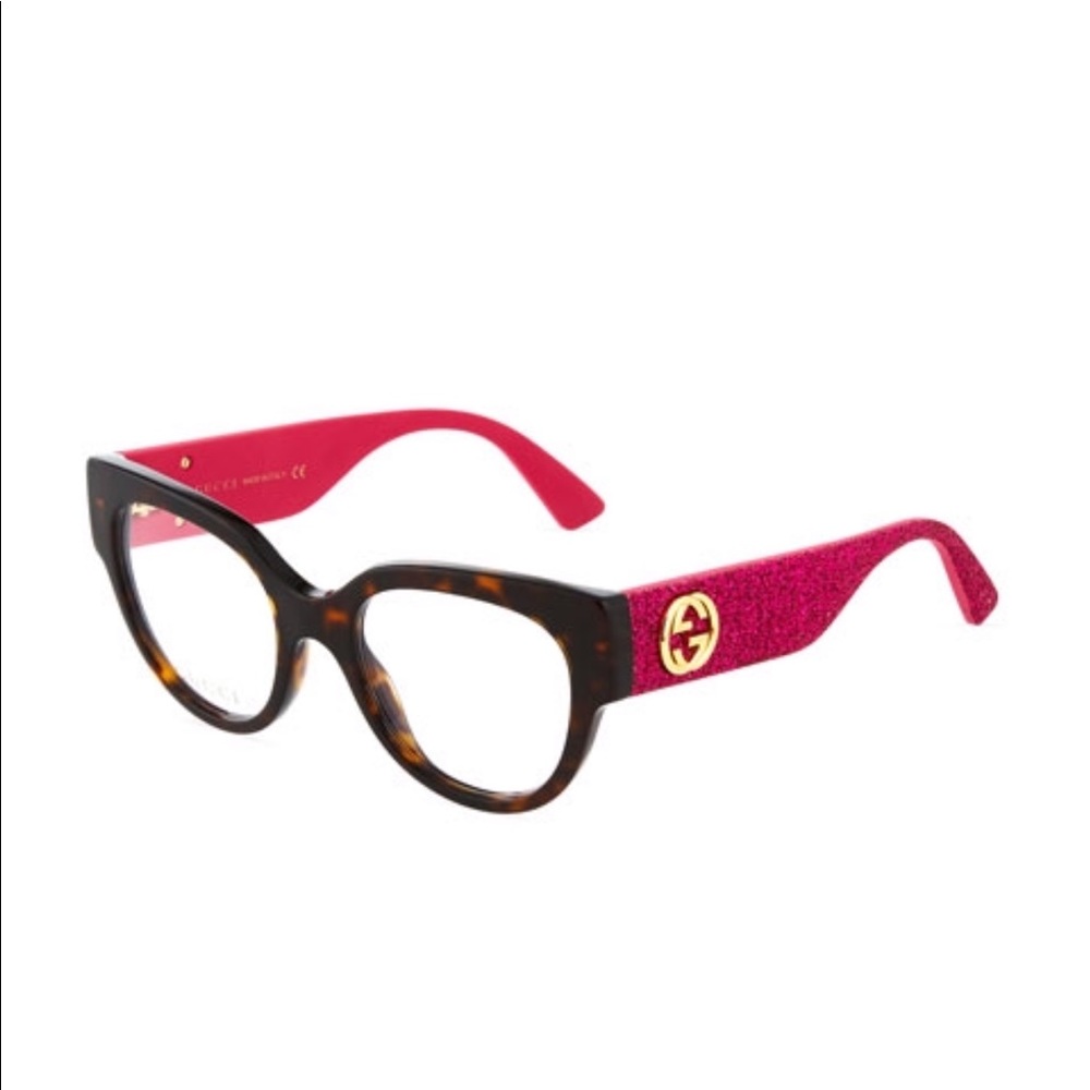 Gucci Round Tortoiseshell/Glittery Acetate optical Glasses